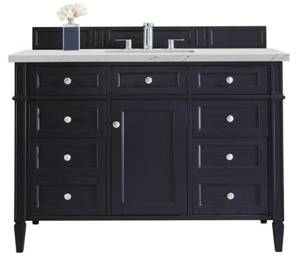 Renovate for Less Atlanta Brittany 48" Single Vanity, Victory Blue w/ 3 CM Ethereal Noctis Silestone Top