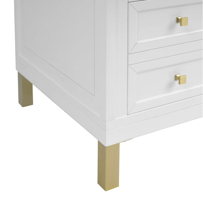 Renovate for Less Atlanta Chicago 60" Double Vanity, Glossy White, w/ 3 CM Eternal Jasmine Pearl Silestone® Top w/FreePower Wireless Charger