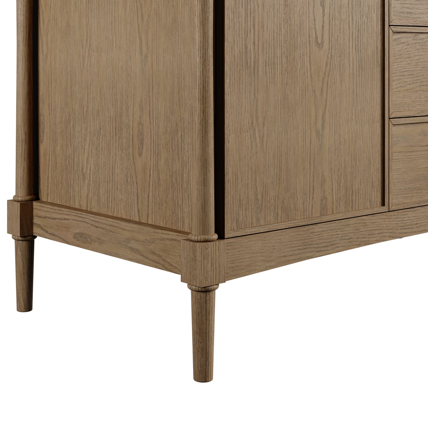 Renovate for Less Atlanta Kinnsden 48" Single Vanity, Weathered Oak w/ 3 CM Tajnar Eclos Top w/FreePower Wireless Charger