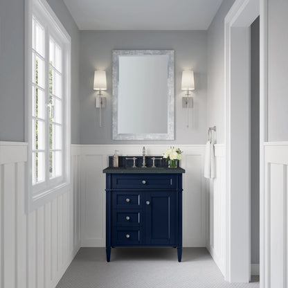 Brittany 30" Single Vanity, Victory Blue w/ 3 CM Charcoal Soapstone Silestone Top