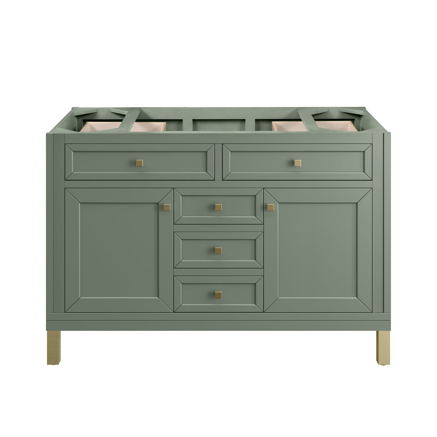 Renovate for Less Atlanta Chicago 48" Single Vanity, Smokey Celadon, w/ Single Hole 3CM White Zeus Silestone® Top & Backsplash