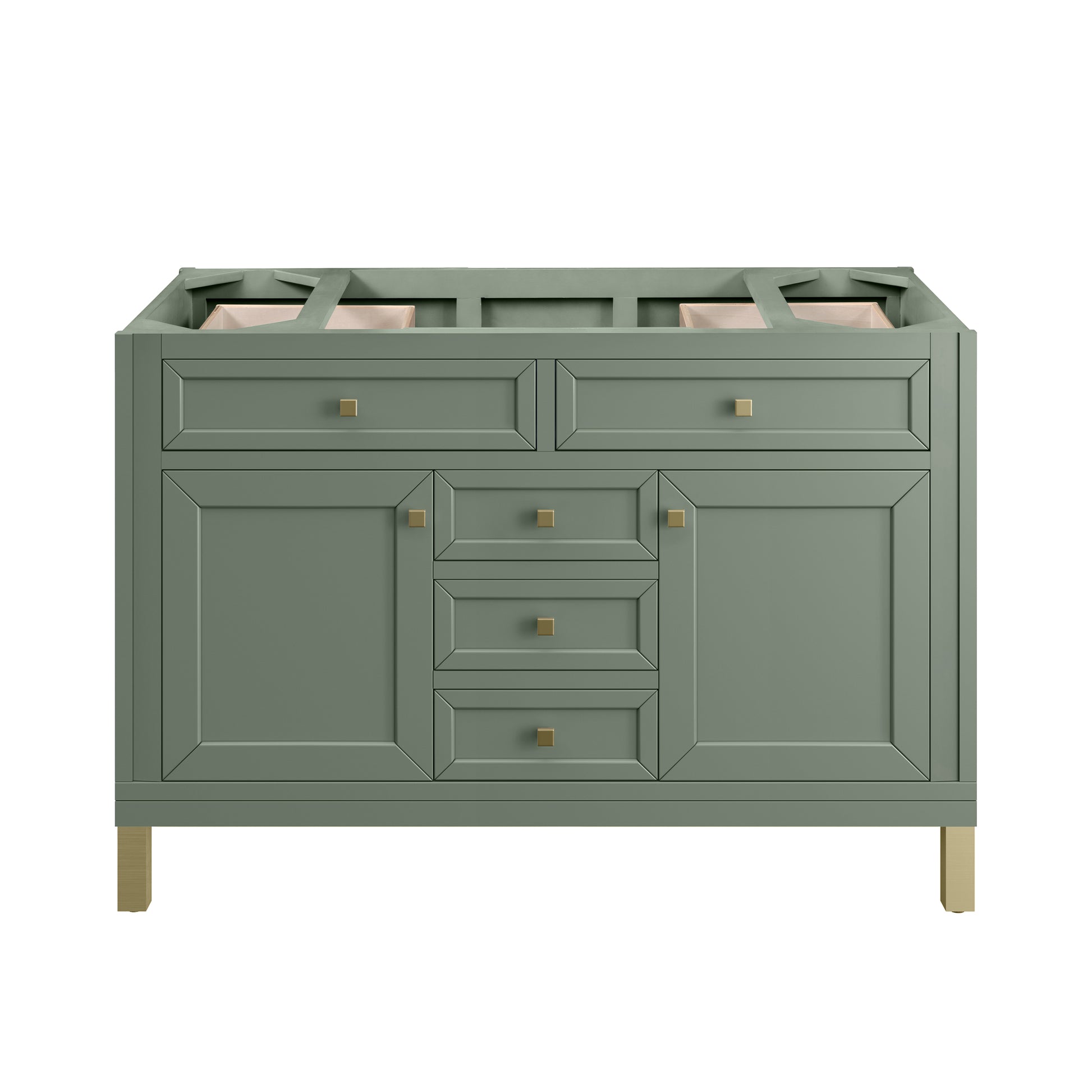 Renovate for Less Atlanta Chicago 48" Single Vanity, Smokey Celadon, w/ Single Hole 3CM White Zeus Silestone® Top & Backsplash