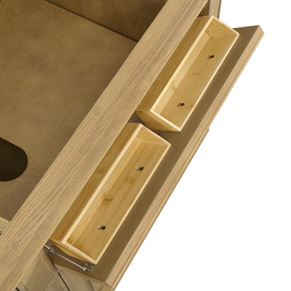 Renovate for Less Atlanta Lorelai 72" Double Vanity, Light Natural Oak w/ 3 CM Parisien Bleu Silestone Top