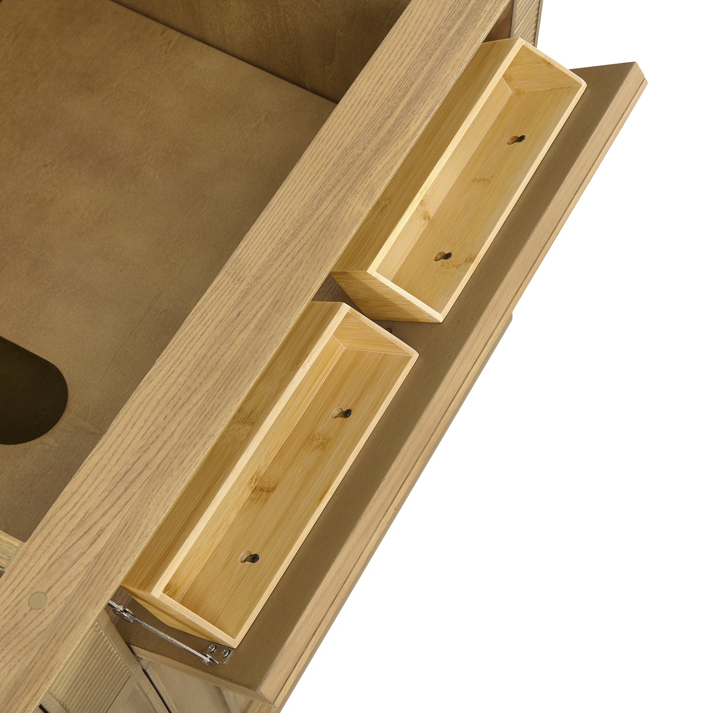 Renovate for Less Atlanta Lorelai 72" Double Vanity, Light Natural Oak w/ 3 CM Ethereal Noctis Silestone Top