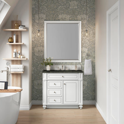 Renovate for Less Atlanta Bristol 36" Single Vanity, Bright White, w/ 3 CM Phantome Eclos Top