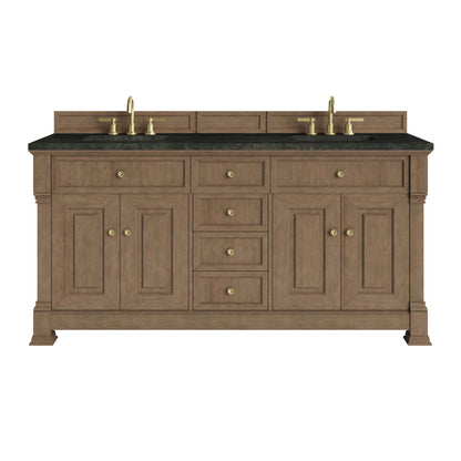 Renovate for Less Atlanta Brookfield 72" Double Vanity, Pecan, w/ 3 CM Phantome Eclos Top
