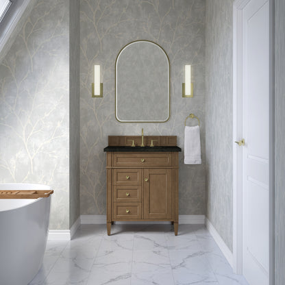 Renovate for Less Atlanta Brittany 30" Single Vanity, Pecan w/ 3 CM Phantome Eclos Top