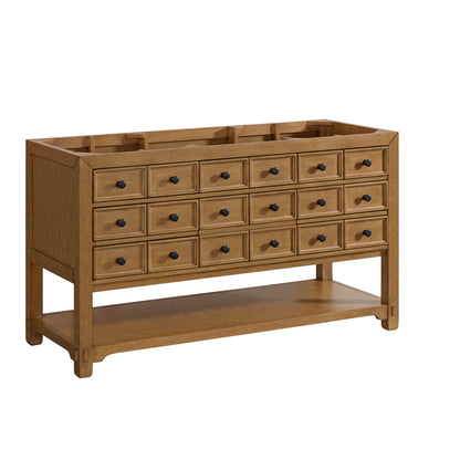Renovate for Less Atlanta Malibu 60" Single Vanity, Amber Birch w/ 3 CM Parisien Bleu Top