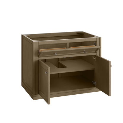 Renovate for Less Atlanta Chicago 36" Single Vanity, Walnut Whisper, w/ 3 CM Ethereal Noctis Silestone® Top