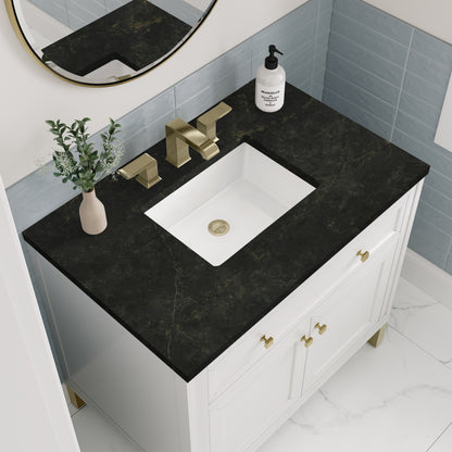 Renovate for Less Atlanta Chicago 36" Single Vanity, Glossy White, w/ 3 CM Phantome Eclos Top