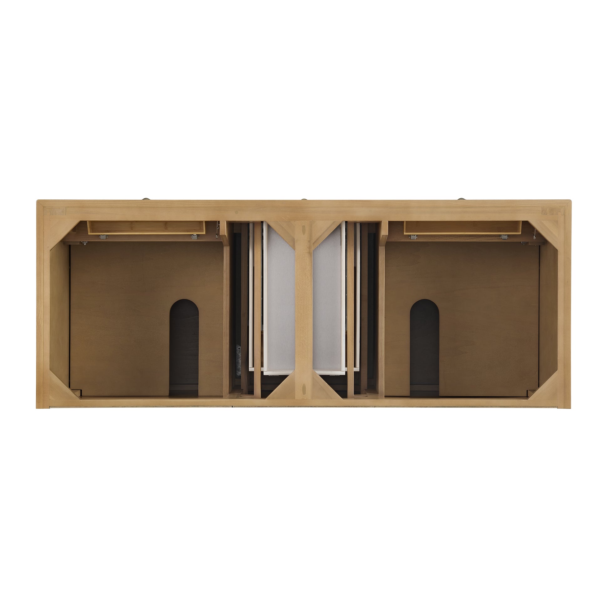 Renovate for Less Atlanta Lorelai 60" Double Vanity, Light Natural Oak w/ 3 CM White Zeus Silestone Top