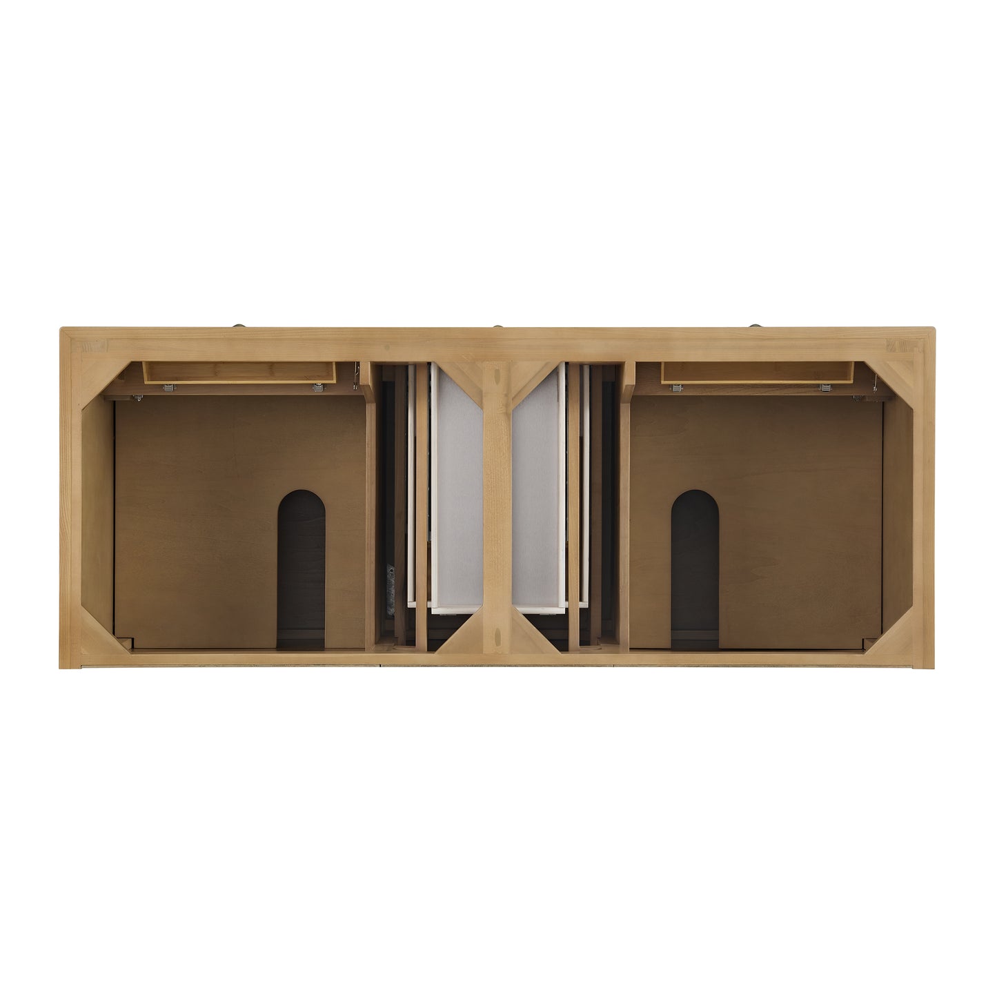 Renovate for Less Atlanta Lorelai 60" Double Vanity, Light Natural Oak w/ 3 CM Eternal Jasmine Pearl Silestone Top
