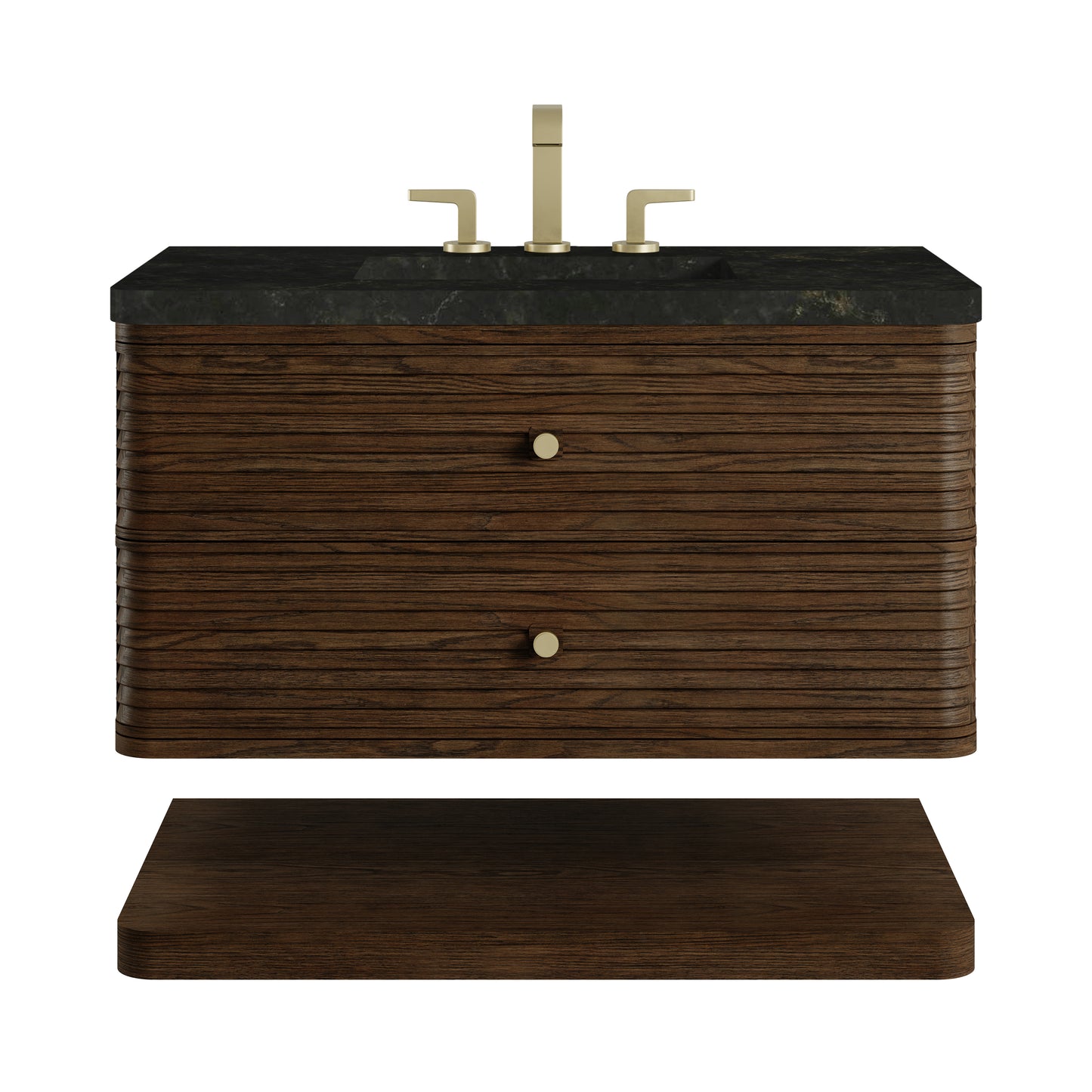 Renovate for Less Atlanta Allamari 36" Single Vanity, Sable w/ 3 CM Phantome Eclos Top