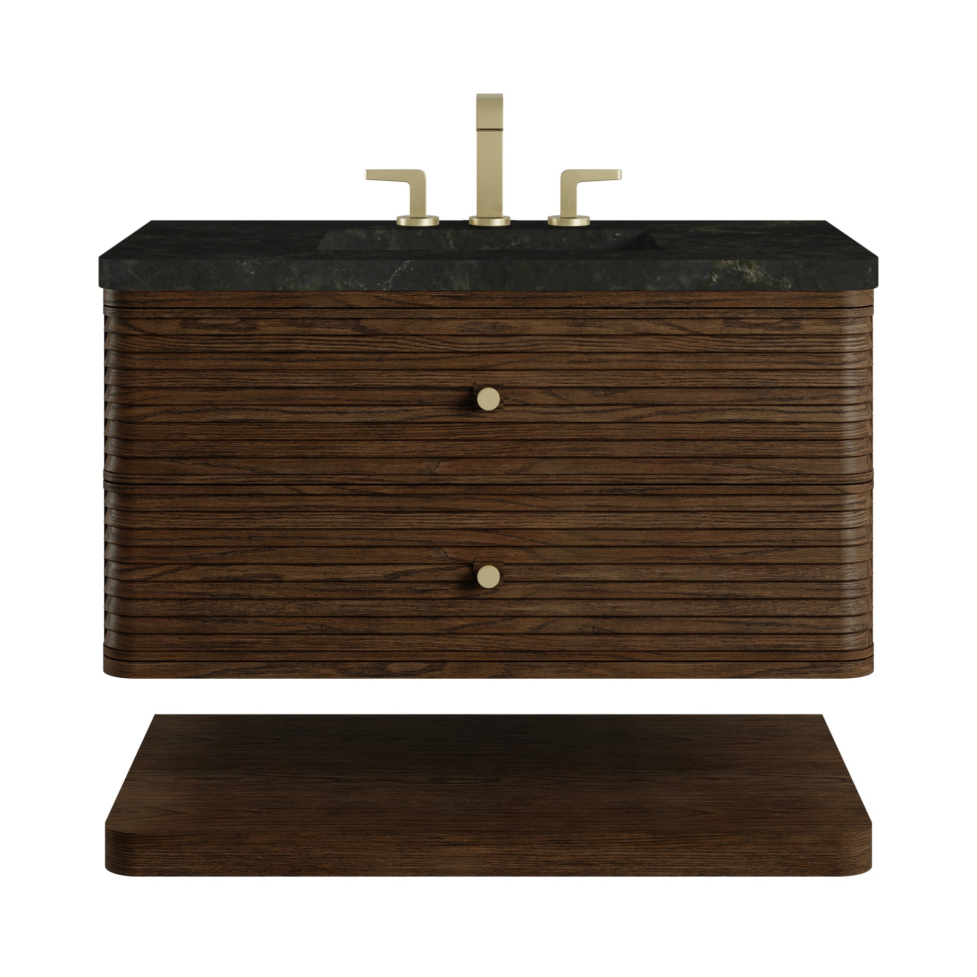 Renovate for Less Atlanta Allamari 36" Single Vanity, Sable w/ 3 CM Phantome Eclos Top