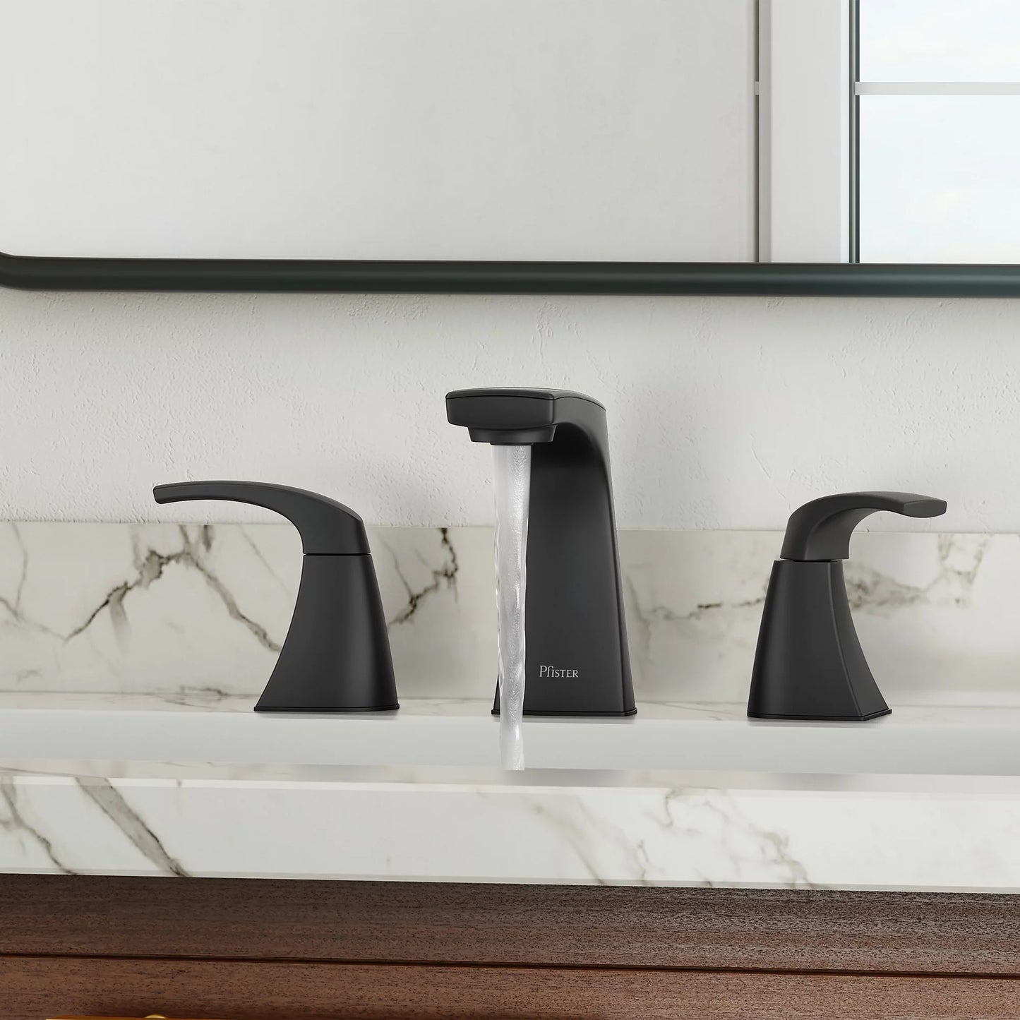 Karci  8" Widespread Bath Faucet In Matte Black