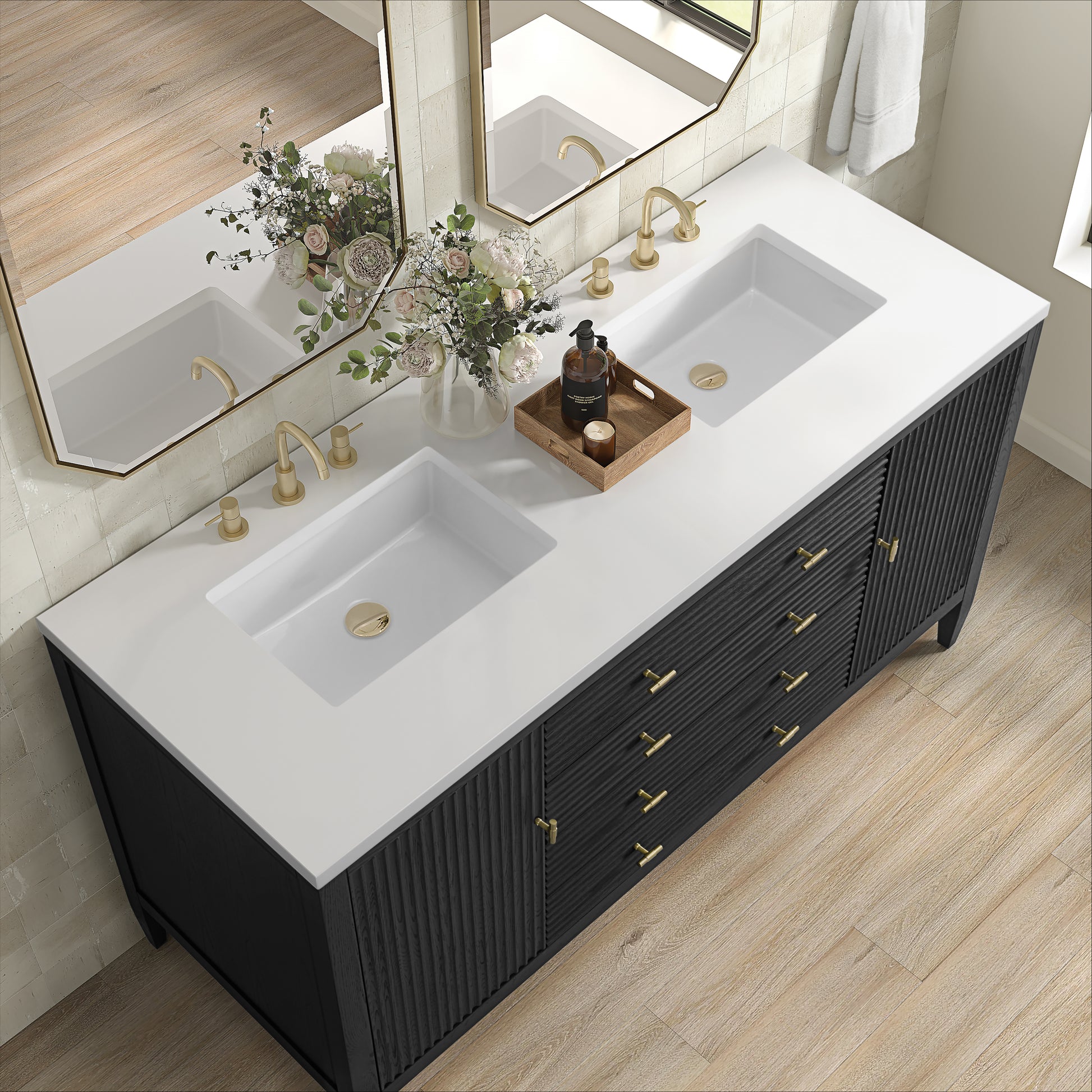 Renovate for Less Atlanta Myrrin 60" Double Vanity, Carbon Oak