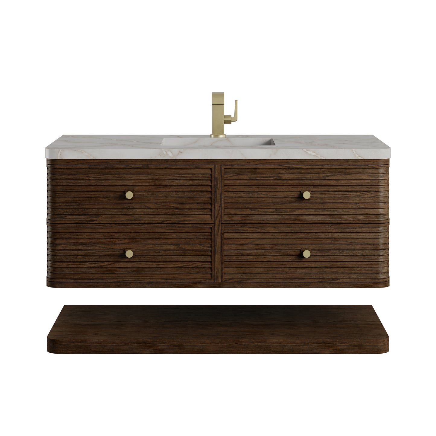 Renovate for Less Atlanta Allamari 48" Single Vanity, Sable w/ Single Hole 3 CM Victorian Silver Silestone Top