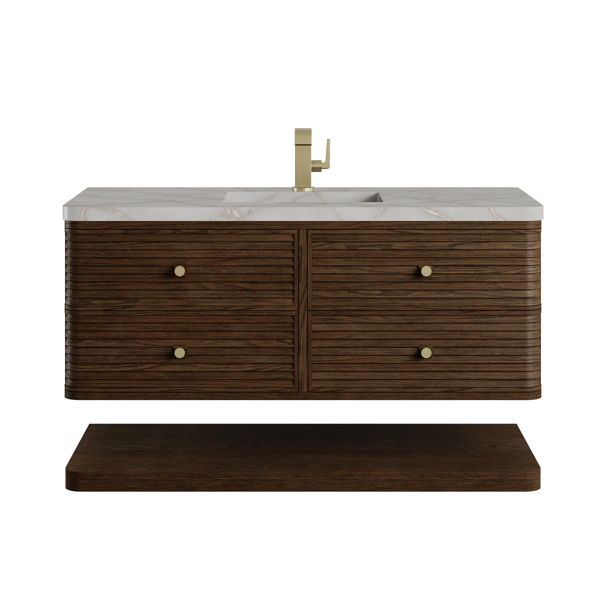 Renovate for Less Atlanta Allamari 48" Single Vanity, Sable w/ Single Hole 3 CM Victorian Silver Silestone Top