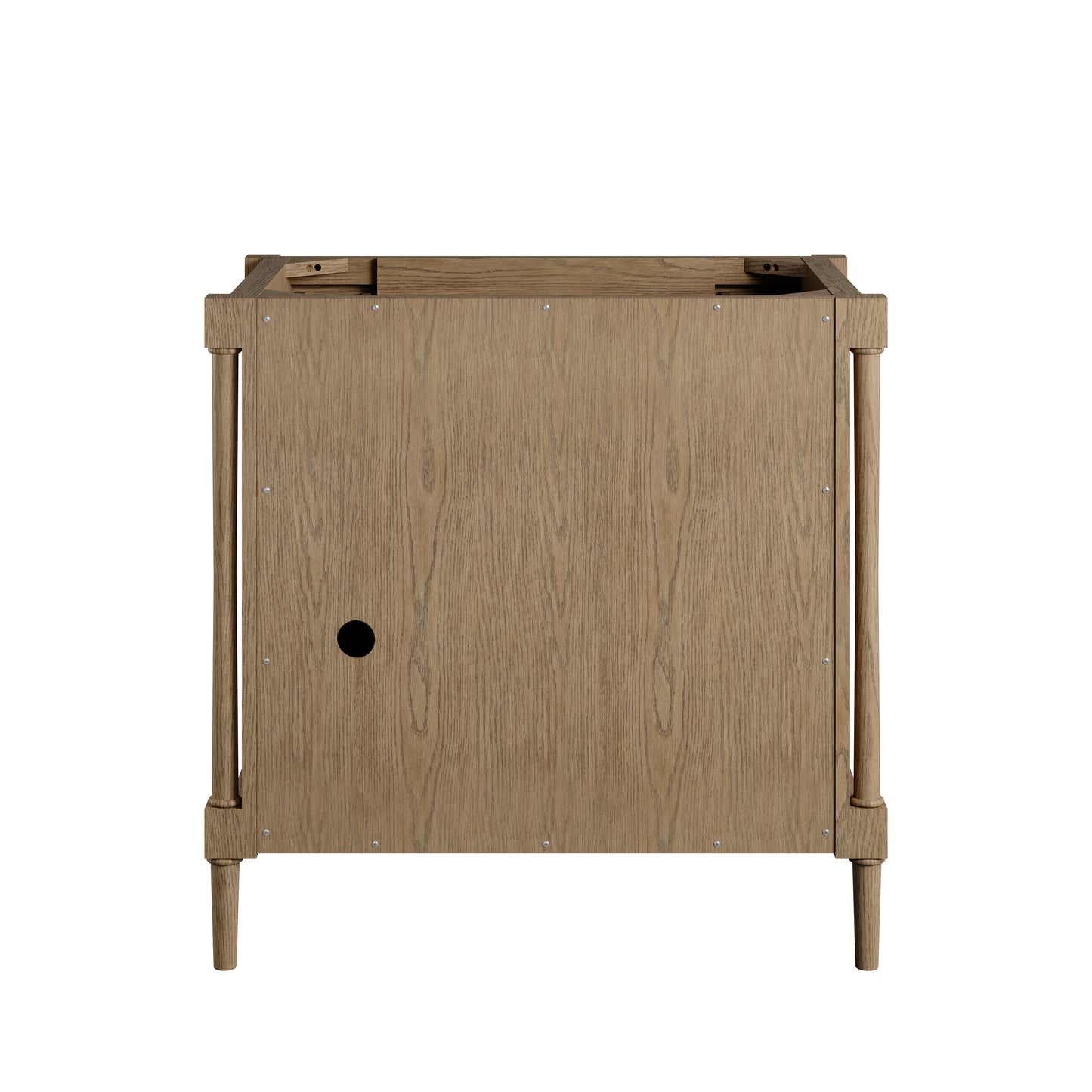 Renovate for Less Atlanta Kinnsden 36" Single Vanity, Weathered Oak w/ 3 CM Charcoal Soapstone Silestone Top