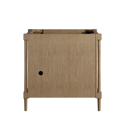 Kinnsden 36" Single Vanity, Weathered Oak w/ 3 CM Charcoal Soapstone Silestone Top
