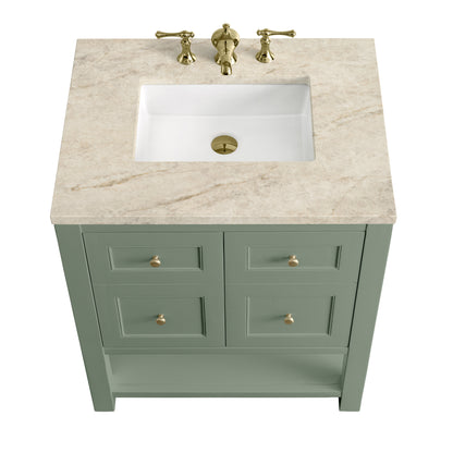 Renovate for Less Atlanta Breckenridge 30" Single Vanity, Smokey Celadon, w/ 3 CM Tajnar Eclos Top