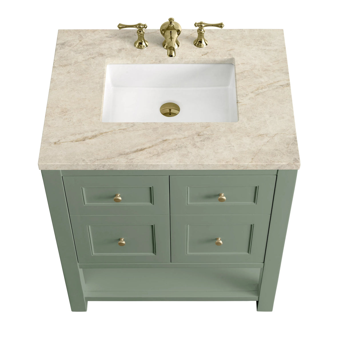 Breckenridge 30" Single Vanity, Smokey Celadon, w/ 3 CM Tajnar Eclos Top