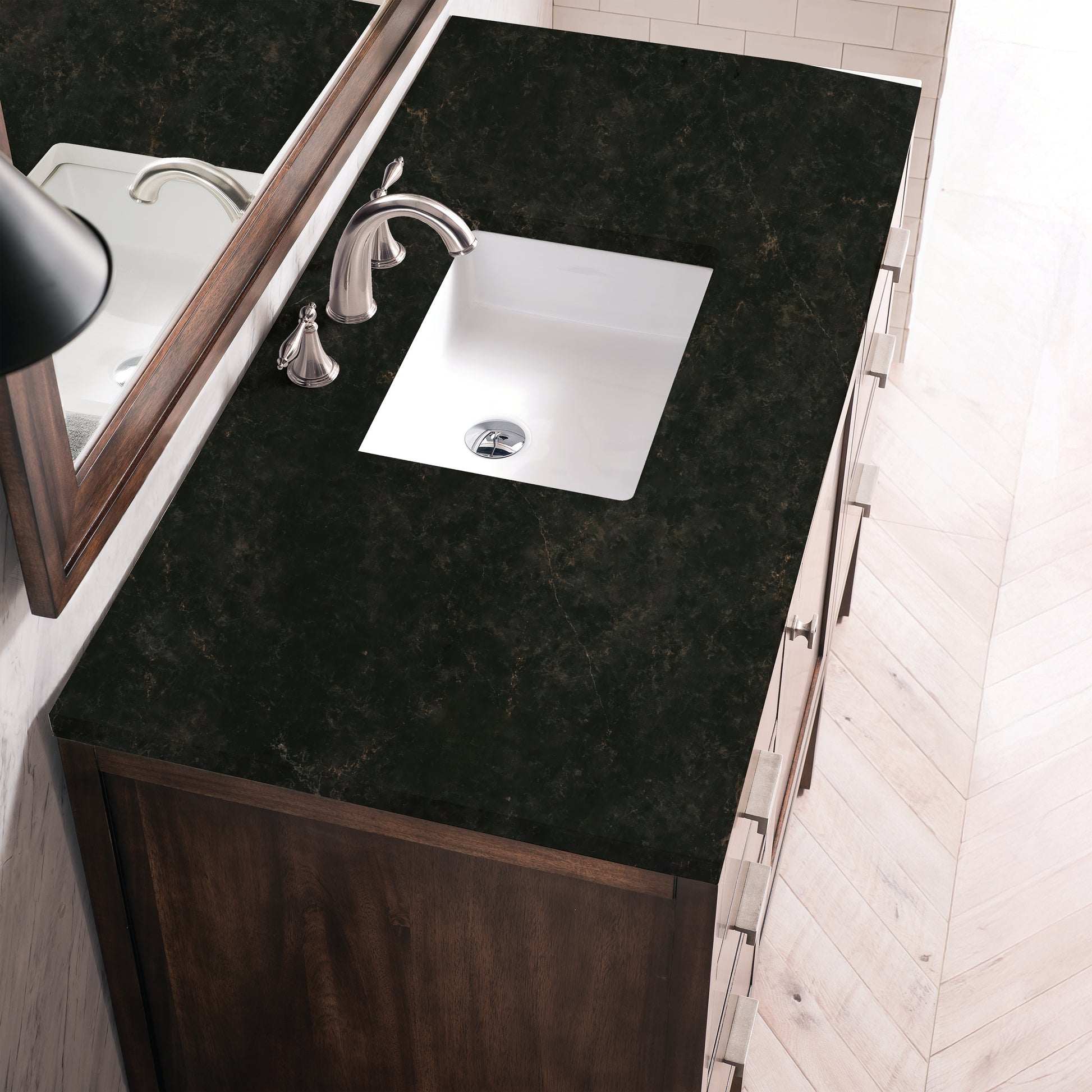 Renovate for Less Atlanta Addison 48" Single Vanity, Mid-Century Acacia, w/ 3 CM Phantome Eclos Top