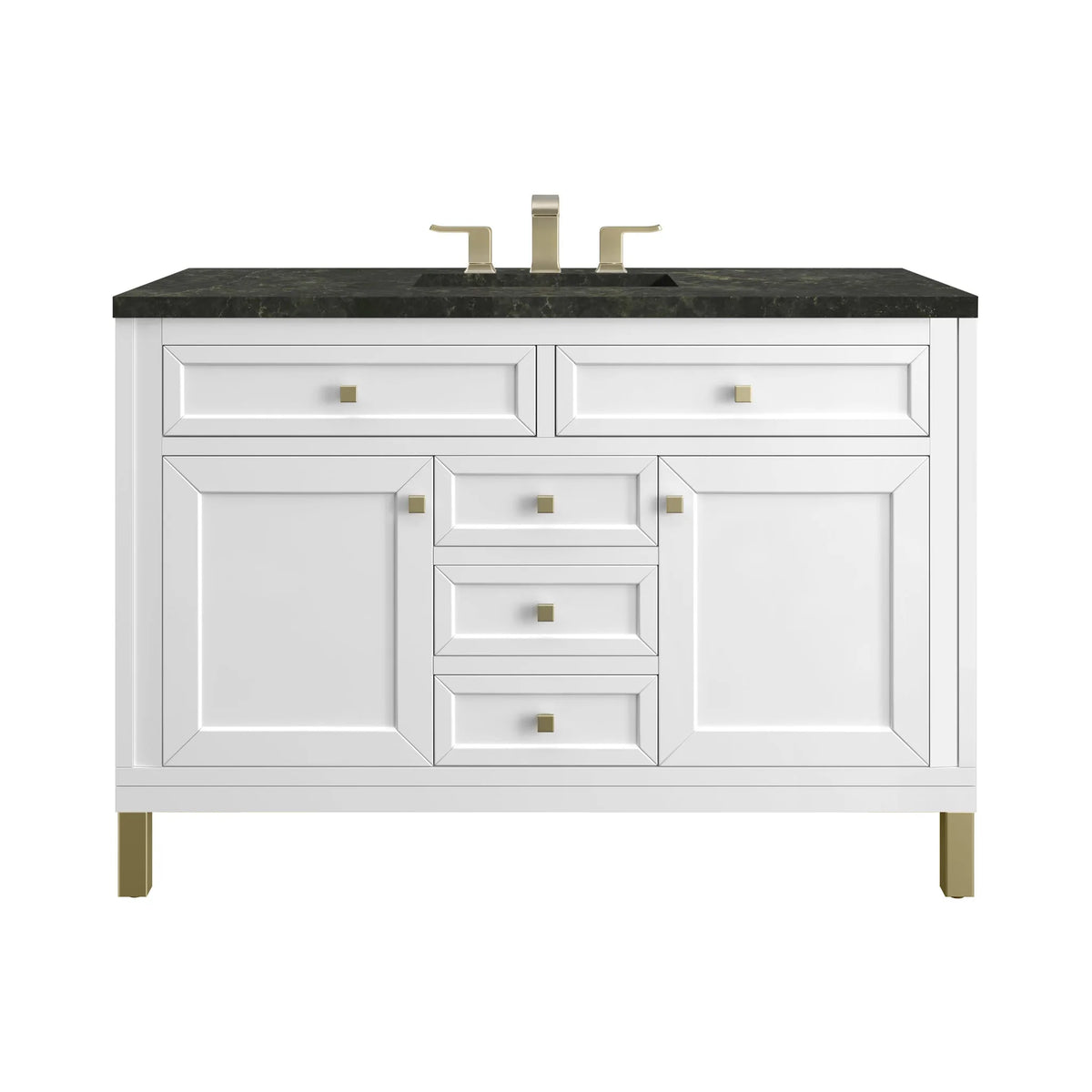 Chicago 48" Single Vanity, Glossy White, w/ 3 CM Phantome Eclos Top