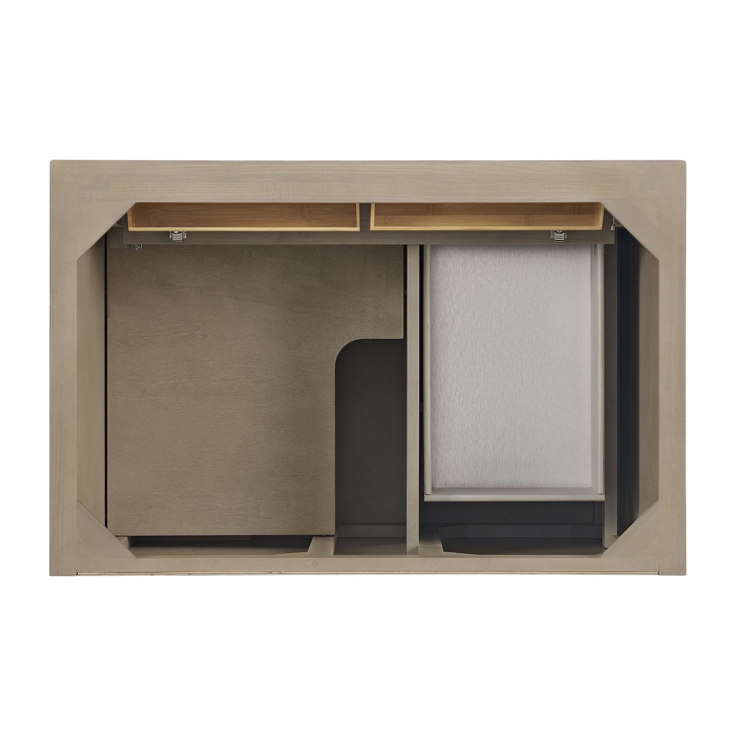 Renovate for Less Atlanta Lorelai 36" Single Vanity, Whitewashed Oak, w/ 3 CM Siberian Silestone Top