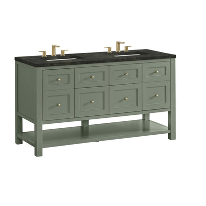 Renovate for Less Atlanta Breckenridge 60" Double Vanity, Smokey Celadon, w/ 3 CM Phantome Eclos Top