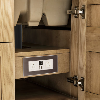 Renovate for Less Atlanta Breckenridge 48" Single Vanity, Light Natural Oak, w/ 3 CM Phantome Eclos Top