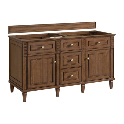 Renovate for Less Atlanta Lorelai 60" Double Vanity, Mid-Century Walnut, w/ 3 CM Tajnar Eclos Top