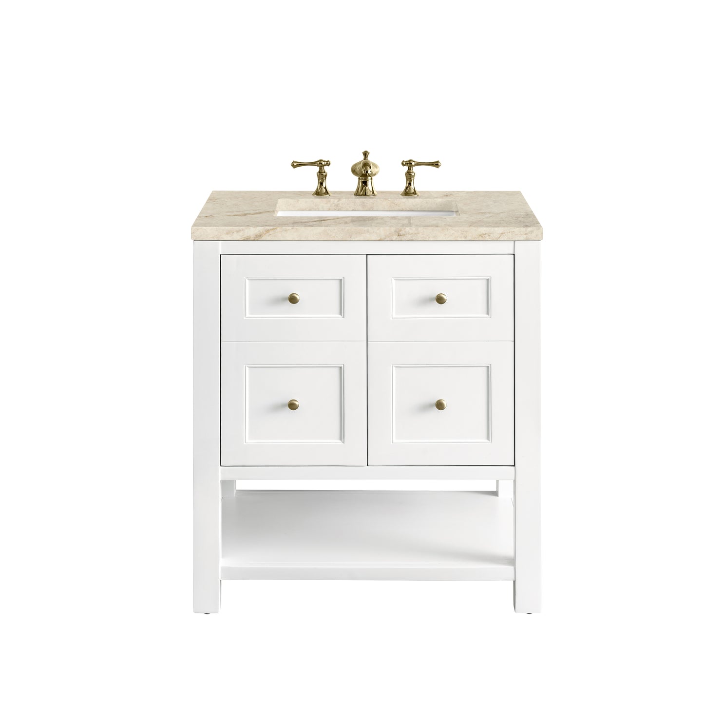 Renovate for Less Atlanta Breckenridge 30" Single Vanity, Bright White, w/ 3 CM Tajnar Eclos Top