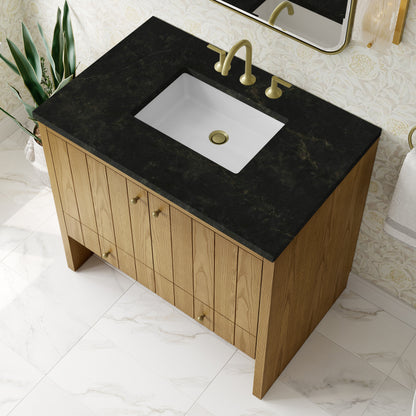 Renovate for Less Atlanta Hudson 36" Single Vanity, Light Natural Oak, w/ 3 CM Phantome Eclos Top