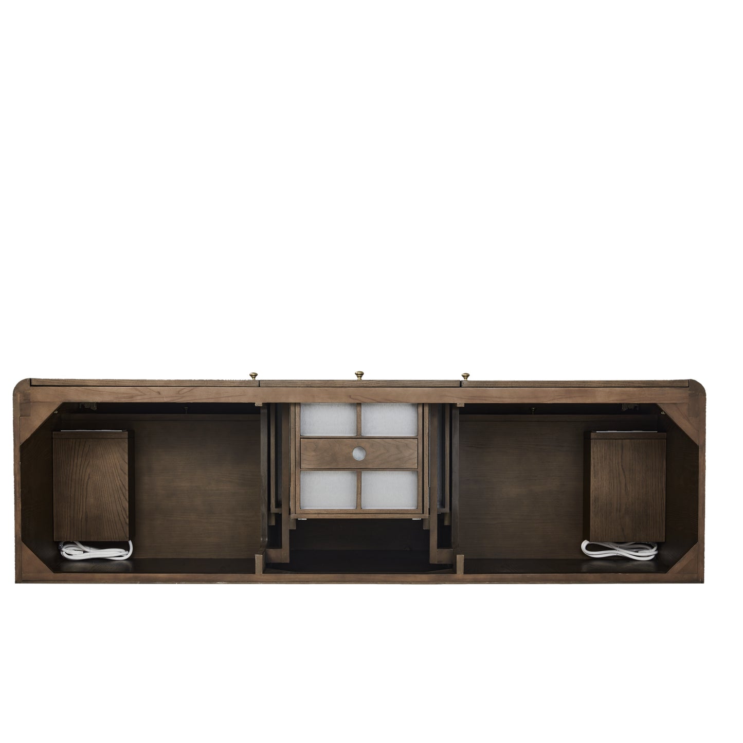 Renovate for Less Atlanta Gracyn 72" Double Vanity, Sable, w/ 3 CM White Zeus Quartz Top