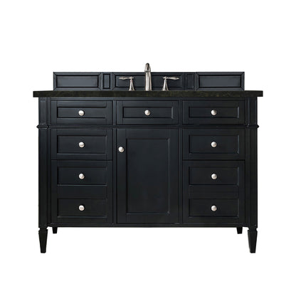 Renovate for Less Atlanta Brittany 48" Single Vanity, Black Onyx, w/ 3 CM Phantome Eclos Top