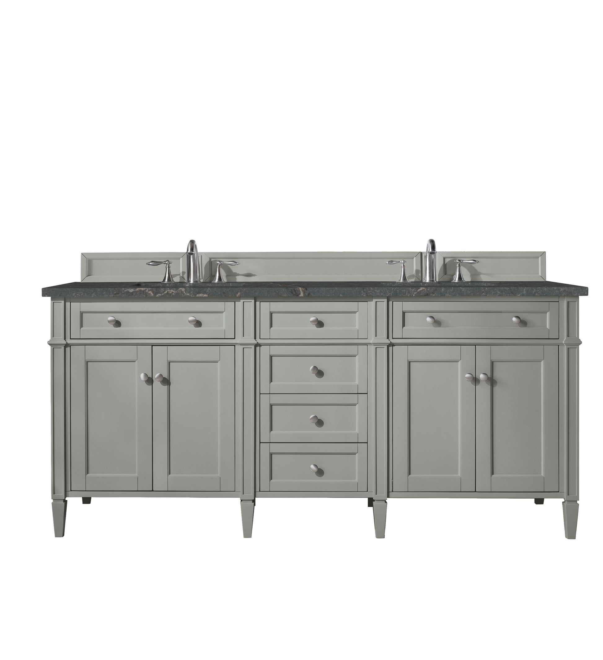 Renovate for Less Atlanta Brittany 72" Double Vanity, Urban Gray w/ 3 CM Parisien Bleu Silestone Top