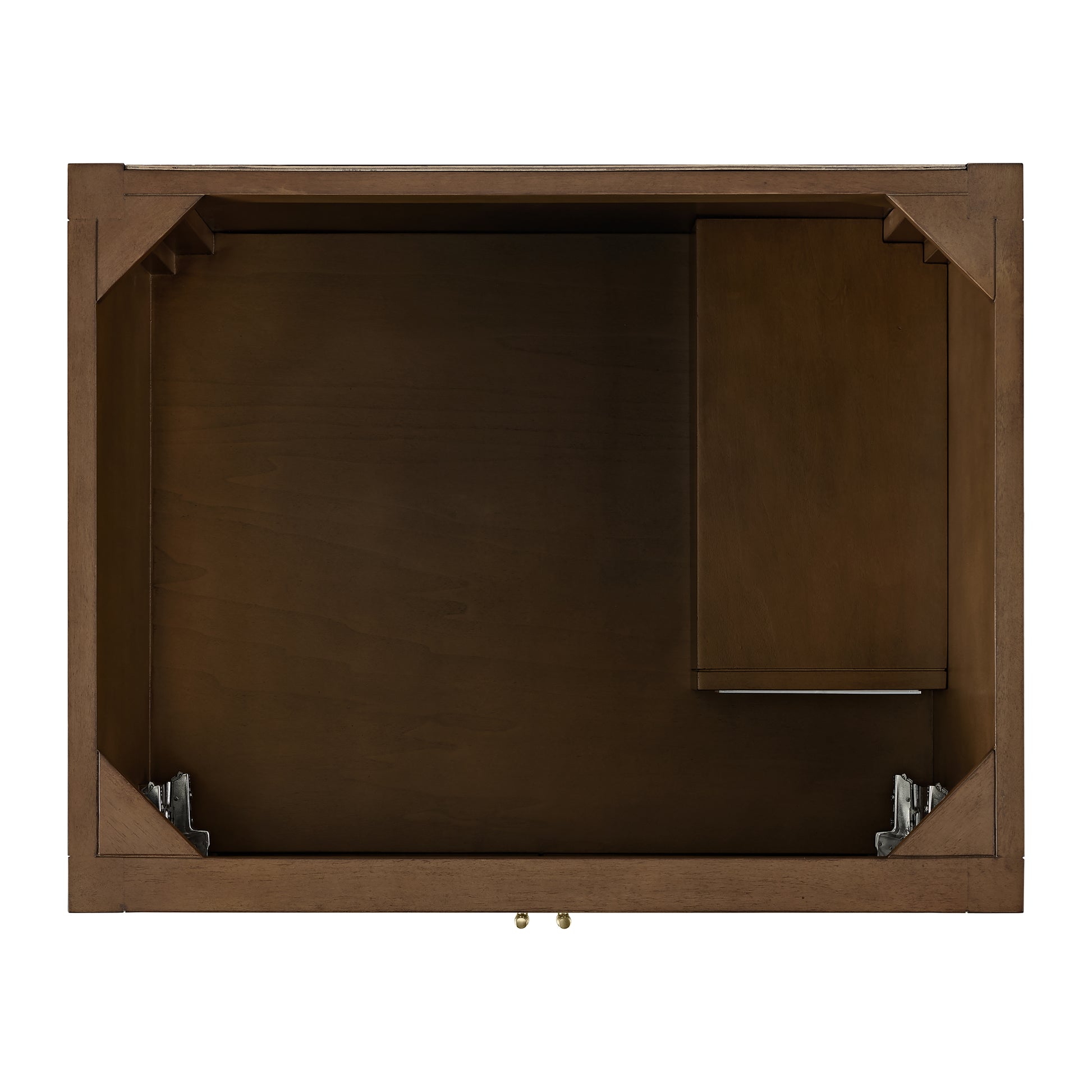 Renovate for Less Atlanta Myrrin 30" Single Vanity, Mid-Century Walnut w/ 3 CM Parisien Bleu Silestone Top