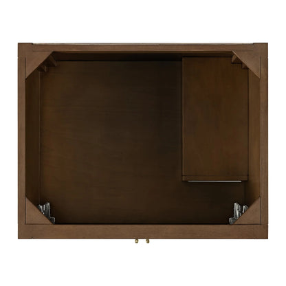 Myrrin 30" Single Vanity, Mid-Century Walnut w/ 3 CM Eternal Jasmine Pearl Silestone Top