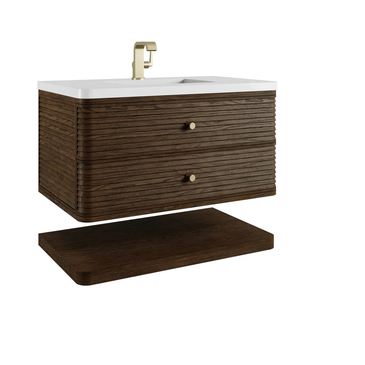 Allamari 36" Single Vanity, Sable w/ Single Hole 3 CM White Zeus Silestone Top