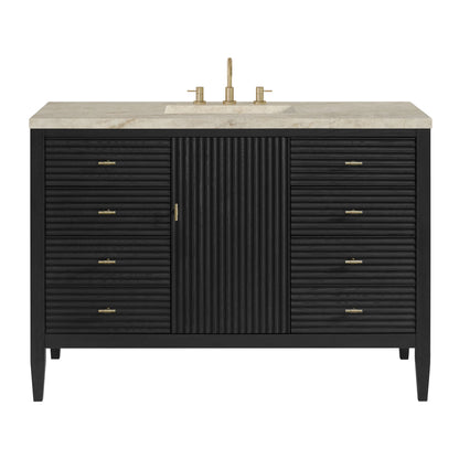 Myrrin 48" Single Vanity, Carbon Oak, w/ 3 CM Tajnar Eclos Top