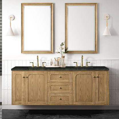 Renovate for Less Atlanta Laurent 72" Double Vanity, Light Natural Oak, w/ 3 CM Phantome Eclos Top