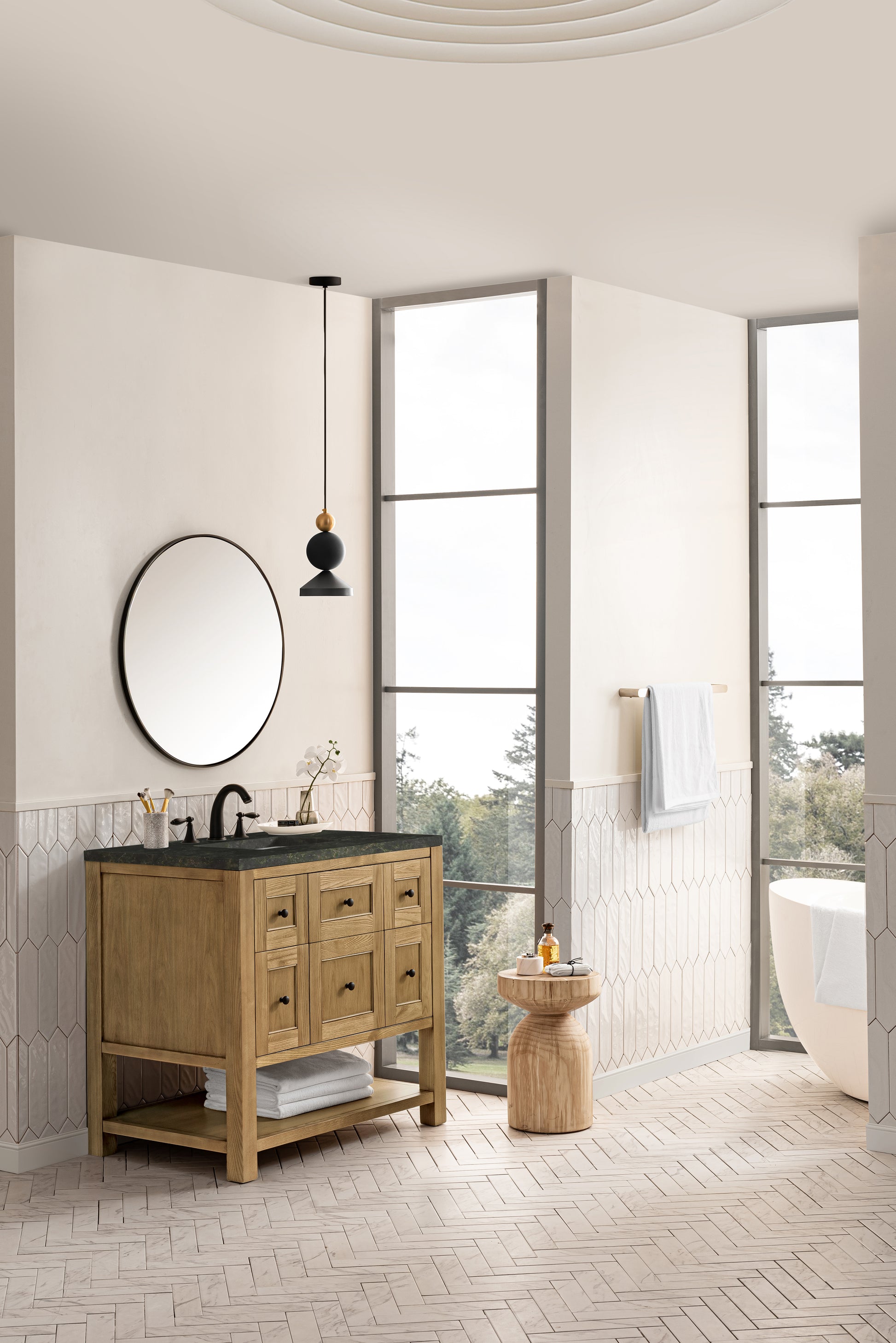 Renovate for Less Atlanta Breckenridge 36" Single Vanity, Light Natural Oak, w/ 3 CM Phantome Eclos Top