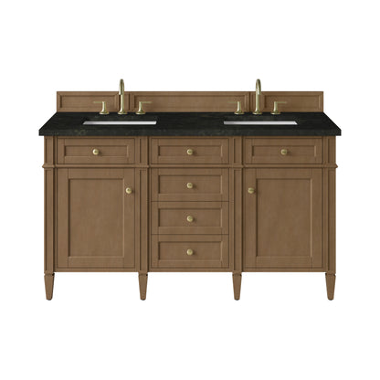 Renovate for Less Atlanta Brittany 60" Double Vanity, Pecan w/ 3 CM Phantome Eclos Top