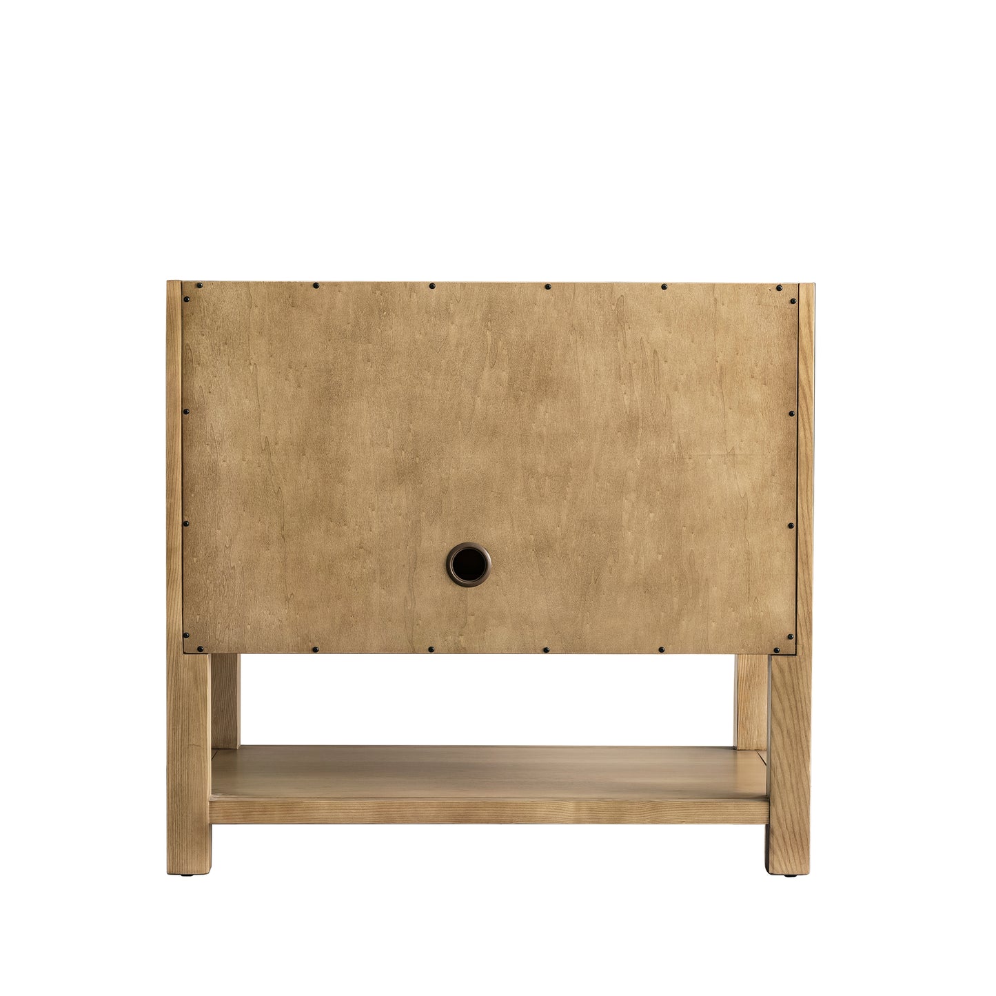 Renovate for Less Atlanta Breckenridge 36" Single Vanity, Light Natural Oak w/ Single Hole 3 CM White Zeus Top & Backsplash