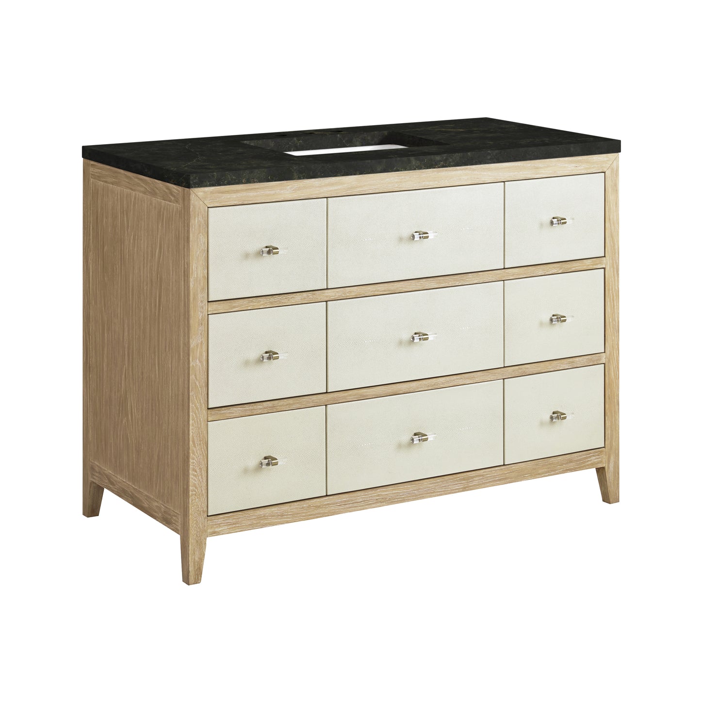 Renovate for Less Atlanta Celeste 48" Single Vanity, Sunwashed Oak with Embossed Shagreen, w/ 3 CM Phantome Eclos Top