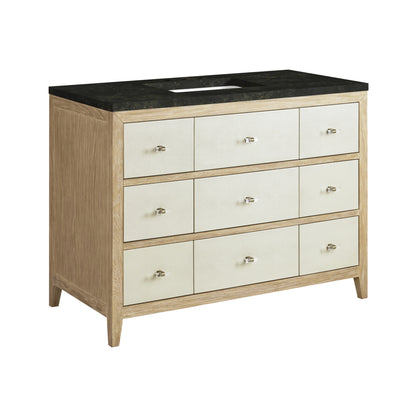 Renovate for Less Atlanta Celeste 48" Single Vanity, Sunwashed Oak with Embossed Shagreen, w/ 3 CM Phantome Eclos Top