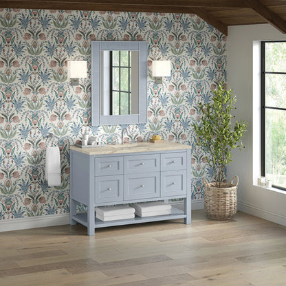 Breckenridge 48" Single Vanity, Serenity Blue, w/ 3 CM Tajnar Eclos Top