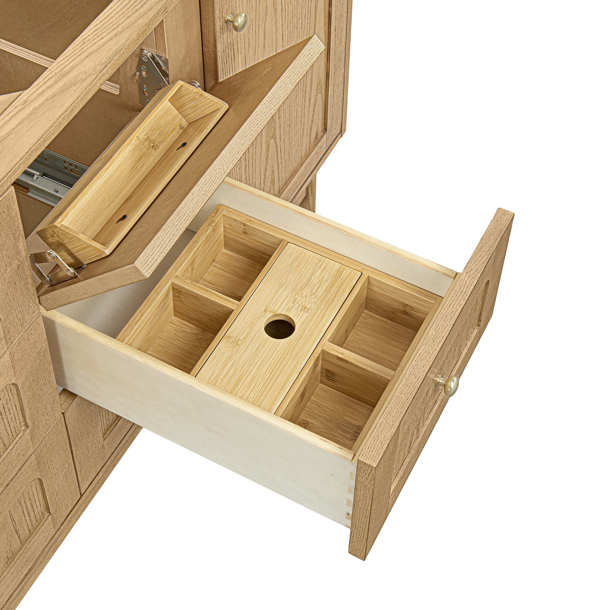Renovate for Less Atlanta Laurent 60" Double Vanity, Light Natural Oak, w/ 3 CM Phantome Eclos Top