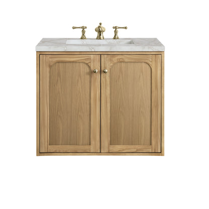 Renovate for Less Atlanta Laurent 30" Single Vanity, Light Natural Oak w/ 3 CM Victorian Silver Top